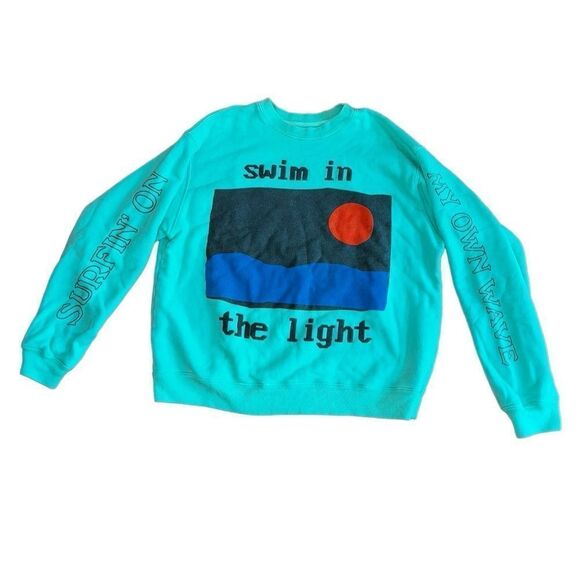 KID CUDI x CPFM Rolling Loud Swim In The Light Crewneck | Teal | Size Medium - Picture 6 of 9